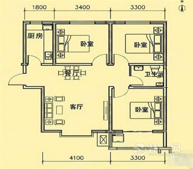 108平米美式风格装修案例效果 在沧州凤凰城小区,美式风格的装修设计